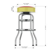 Iowa State University Chrome Bar Stool, 680-3024