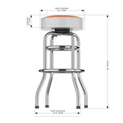 Clemson University Chrome Bar Stool, 680-3043