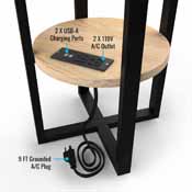 Cleveland Browns Side table with Charger, 746-1020
