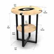 University of Georgia Side Table with Charger, 746-3008