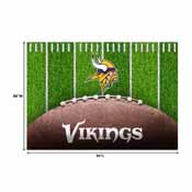 Minnesota Vikings 5x7 Football Field Washable Area Rug, 758-1007