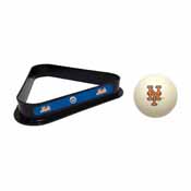 NY Mets Cue Ball & Ball Rack, 773-2002