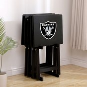 Las Vegas Raiders 4 Tv Trays With Stand, 86-1010