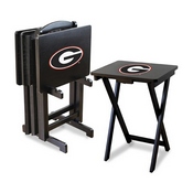 University of Georgia Tv Trays W/Stand, 86-3008