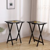 Chicago Blackhawks Tv Trays W/Stand, 86-4002