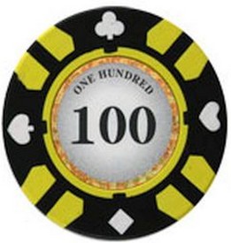 Stripe Suited V2 Clay Poker Chip $100 13.5g Sold by the Roll, V213.5-100