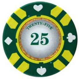 Stripe Suited V2 Clay Poker Chip $25 13.5g Sold by the Roll, V213.5-25