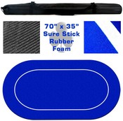 Poker Texas Holdem Table Layout Rubber Foam 70in Green and Blue Available, GFEL-302