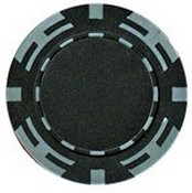 Z Striped Poker Chip 14g Black SOLD BY THE ROLL, zsv2-blk
