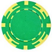 Z Striped Poker Chip 14g Green SOLD BY THE ROLL, zsv2-grn