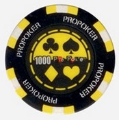 Pro Poker Clay Poker Chips 13.5g Sold By the Roll - $1000, AGS-PP1000