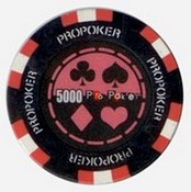 Pro Poker Clay Poker Chips 13.5g Sold By the Roll - $5000, AGS-PP5000