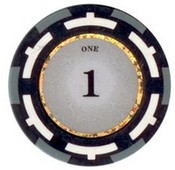 Z-Pro Poker Series Poker Chip $1 13.5g Sold by the Roll, ZPro13.5-1