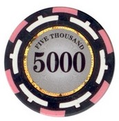 Z-Pro Poker Series Poker Chip $5000 13.5g Sold by the Roll, ZPro13.5-5000