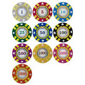 Stripe Suited V2 Clay Poker Chip $10 13.5g Sold by the Roll, V213.5-10