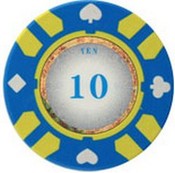 Stripe Suited V2 Clay Poker Chip $10 13.5g Sold by the Roll, V213.5-10
