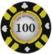 Stripe Suited V2 Clay Poker Chip $100 13.5g Sold by the Roll, V213.5-100