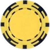 Z Striped Poker Chip 14g Yellow SOLD BY THE ROLL, zsv2-ylw