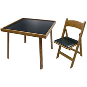 Kestell 35" Oak Folding Domino/Card Game Table, AGS-DT35