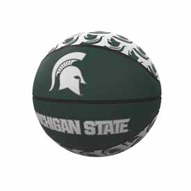 MI State Repeating Logo Mini-Size Rubber Basketball, 172-91MR-1
