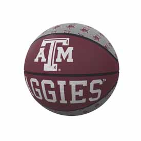 TX A&M Repeating Logo Mini-Size Rubber Basketball, 219-91MR-1