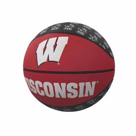 Wisconsin Repeating Logo Mini-Size Rubber Basketball, 244-91MR-1