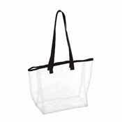 Plain Black Stadium Clear Bag, 001-65P-BLACK