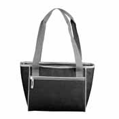Plain Black Crosshatch 16 Can Cooler Tote, 001-83CR-BLACK