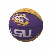 LSU Repeating Logo Mini-Size Rubber Basketball, 162-91MR-1