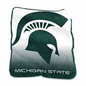 MI State logo Raschel Throw, 172-26A