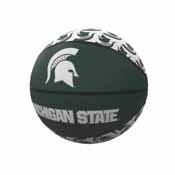 MI State Repeating Logo Mini-Size Rubber Basketball, 172-91MR-1