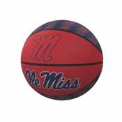 Ole Miss Repeating Logo Mini-Size Rubber Basketball, 176-91MR-1