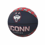 Uconn Repeating Logo Mini-Size Rubber Basketball, 226-91MR-1