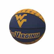 West Virginia Repeating Logo Mini-Size Rubber Basketball, 239-91MR-1