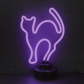 Purple Cat Neon Sculpture 10" X 18" X 6", AGS-4CATMM