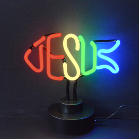 Jesus Fish Neon Sculpture 13" X 6" X 6", AGS-4JFISH