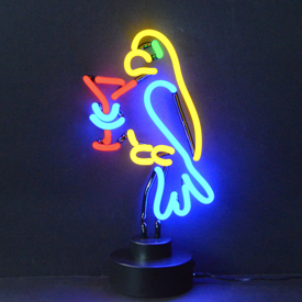 Parrot Margarita Neon Sculpture 14" X 8" X 6", AGS-4PARMR