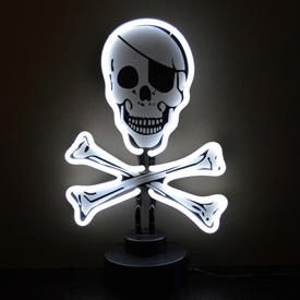 Skull And Crossbones Neon Sculpture 9 X 9 X 6, AGS-4SKULLX