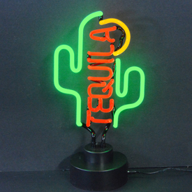 Tequila Cactus Neon Sculpture 10" X 14" X 6", AGS-4TQCAC