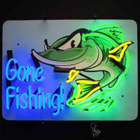 Gone Fishing Neon Sign, 5GFISH