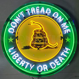 Don't Tread On Me Neon Sign In 36" Steel Can, 9TREAD