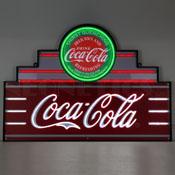 Art Deco Marquee Coca-Cola Led Flex-Neon Sign In Steel Can, 29ADCCG