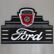 Art Deco Marquee Ford Led Flex-Neon Sign In Steel Can, 29ADFRD