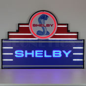 Art Deco Marquee Shelby Led Flex-Neon Sign In Steel Can, 29ADSHL