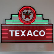 Art Deco Marquee Texaco Led Flex-Neon Sign In Steel Can, 29ADTEX