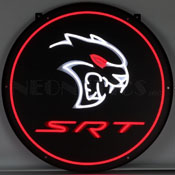 Dodge Srt Red Eye Round Led Flex-Neon Sign In Steel Can, 29RDEYE