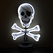 Skull And Crossbones Neon Sculpture 9 X 9 X 6, AGS-4SKULLX