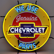 Chevrolet Parts Neon Sign With Backing, 5CHVBK