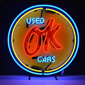 Chevy Vintage Ok Used Cars Neon Sign 25 X 25, AGS-5CHVOK