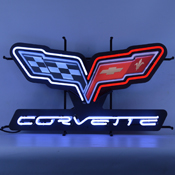 Corvette C6 Flags Neon Sign With Backing 30